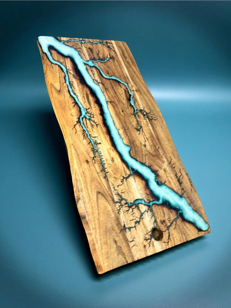 Live Edge Charcuterie Board with Resin Art made in Australia by Fractal Flow Designs 
