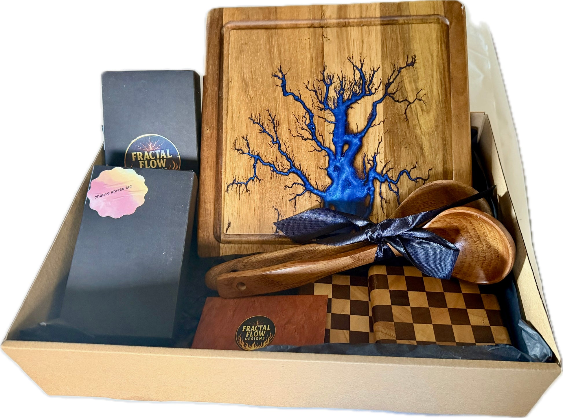 Premium cheese board gift box with handmade resin cheese board, gourmet accessories and luxury gift presentation, Australia