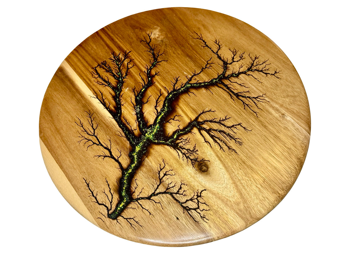 gorgeous lazy susan by fractal flow designs featuring fractal burning art by fractal flow designs in victoria