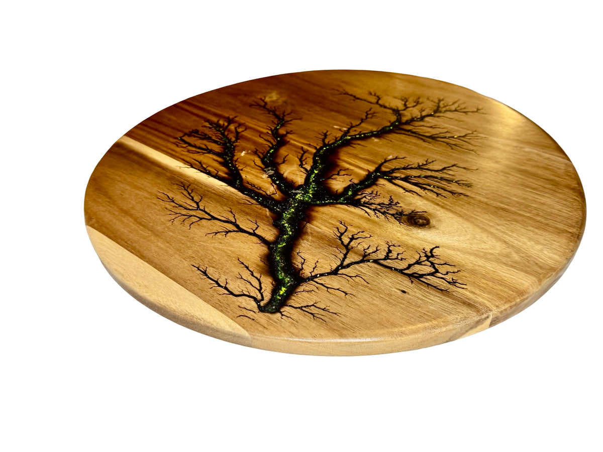 green sparkle lazy susan made in east gippsland by fractal flow designs