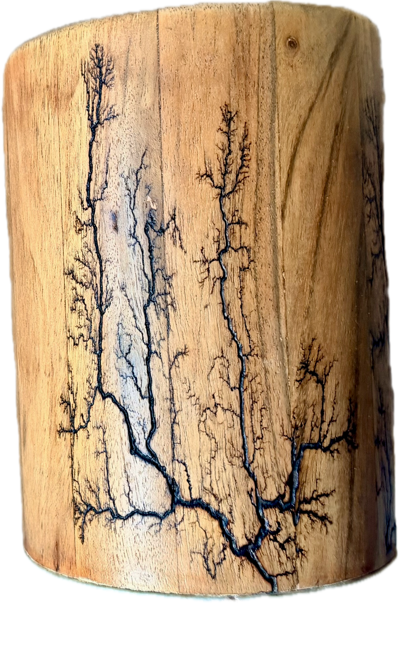 Handmade timber utensil holder with fractal burning, functional Australian kitchen organiser crafted from hardwood, Australia