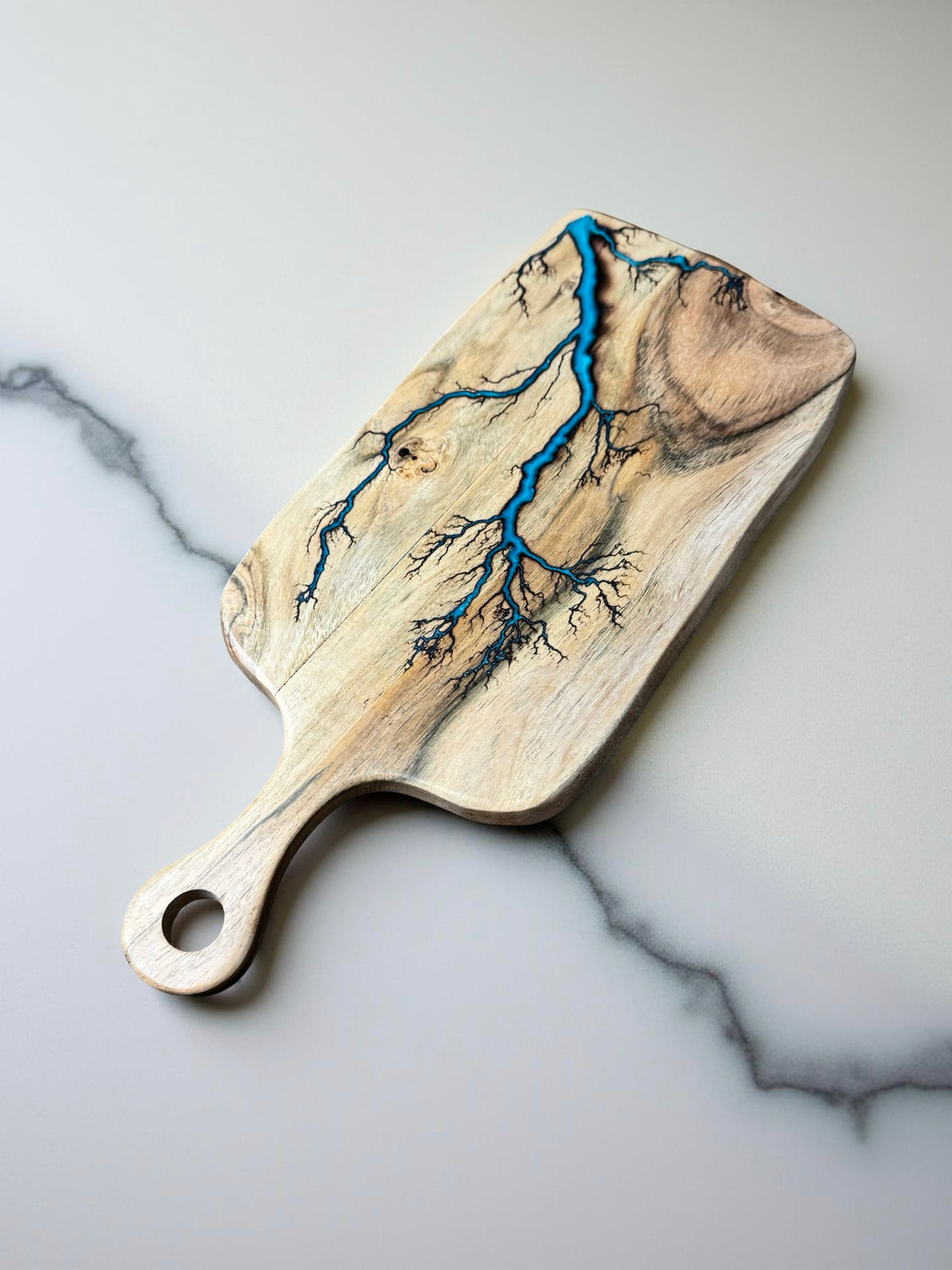 Lagoon blue resin cheese board acacia rectangle paddle resin boards Australia premium style