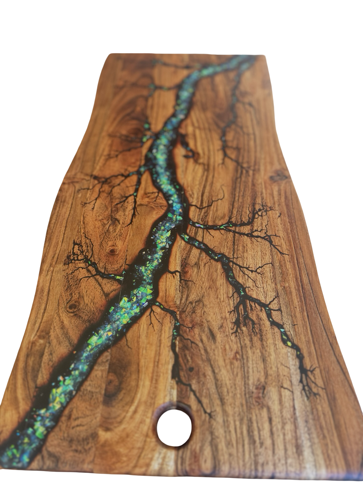 Premium green opal resin cheese board, handmade hardwood grazing board, Bairnsdale Victoria