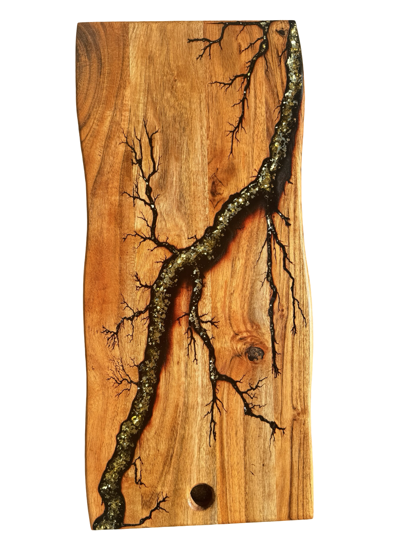 Australian-made gold resin art cheese board, handcrafted premium timber serving board, East Gippsland Victoria