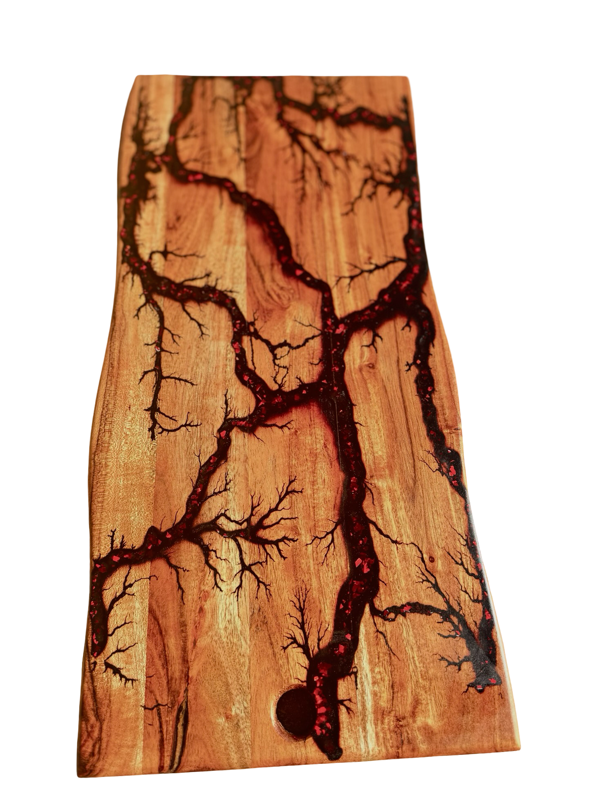 Premium black and red resin live edge cheese board, handmade hardwood craftsmanship, Victoria