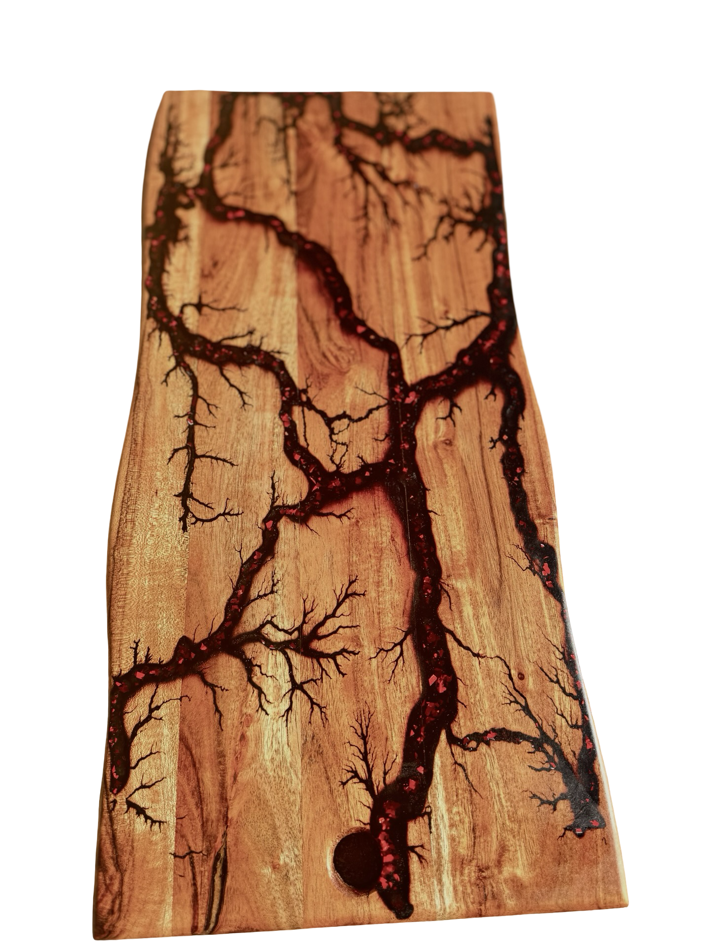 Premium black and red resin live edge cheese board, handmade hardwood craftsmanship, Victoria