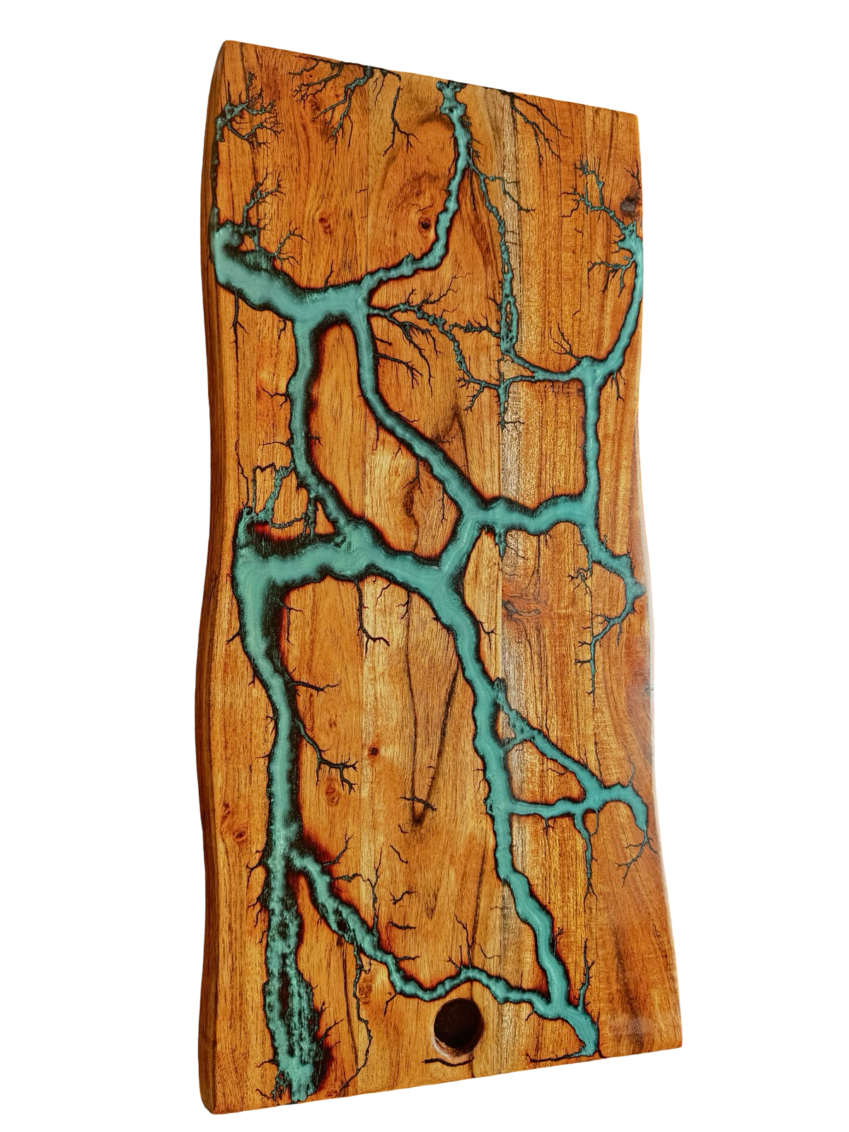 Teal resin cheese board, Australian hardwood artisan craftsmanship, Victoria