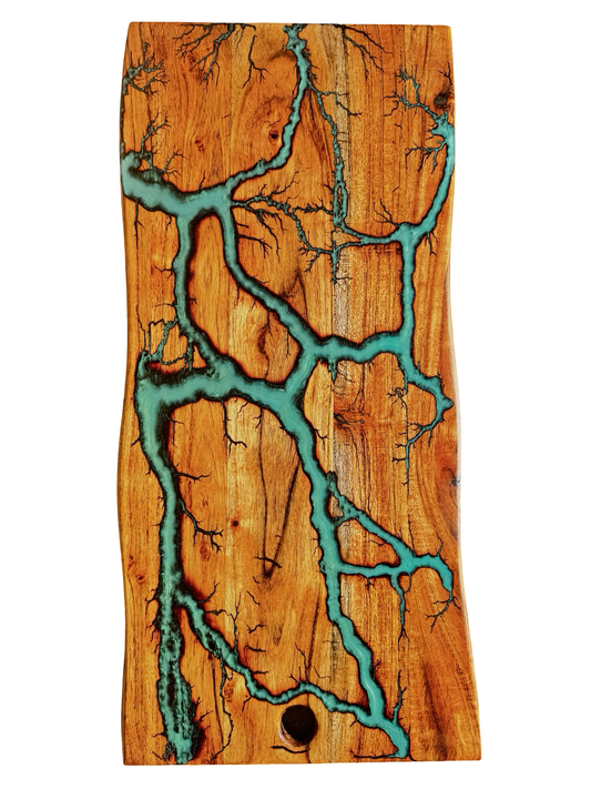 Teal resin charcuterie board, Australian-made timber craftsmanship, Gippsland Australia
