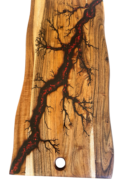 Sparkling red resin charcuterie grazing board, handcrafted premium timber design, Victoria, Resin Boards