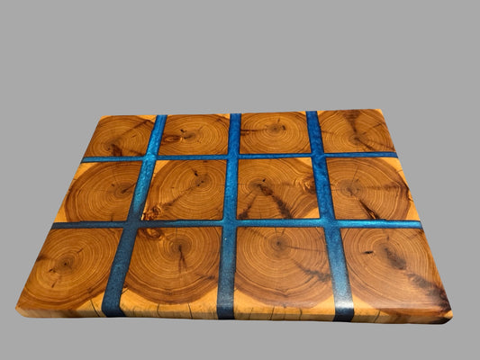 Blue Resin & Timber Chopping Board – Hand Made | Food Safe Resin