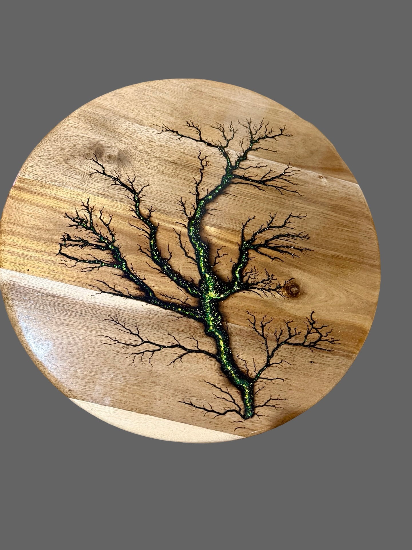 Resin lazy Susan turntable made from Australian acacia timber with premium finish, Resin Board