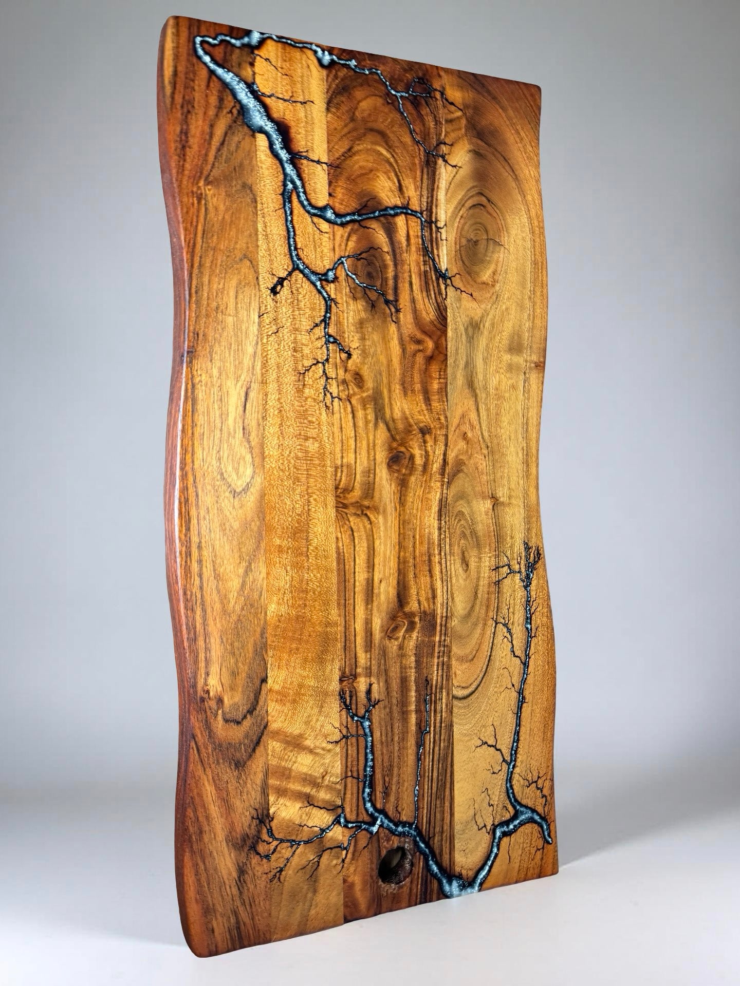 Live Edge Serving Board – Silver | Fractal Flow Designs