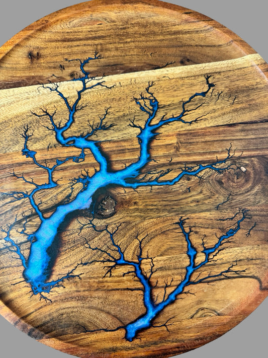 Australian resin serving platter handcrafted by Fractal Flow Designs in Victoria — premium timber and resin board designed for entertaining, gifting, and gourmet presentation.
