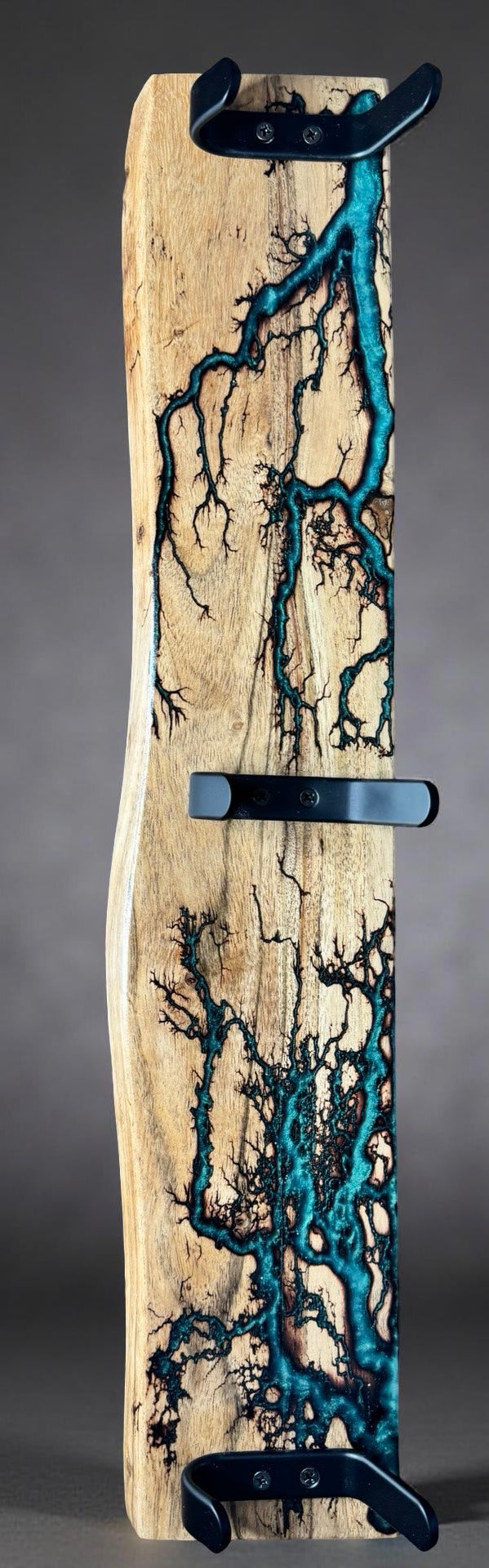 Resin enhanced timber coat rack with strong hooks, premium home styling or gifting idea