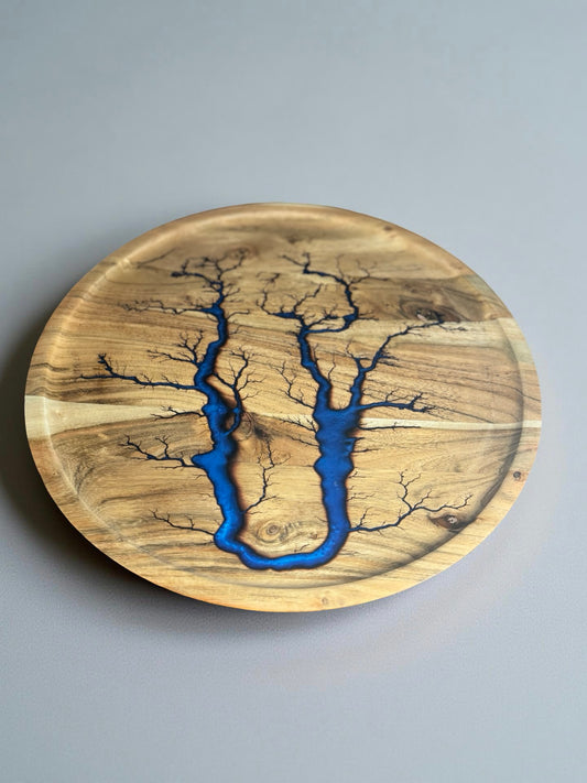 Sapphire blue resin serving tray premium handcrafted Australian resin boards