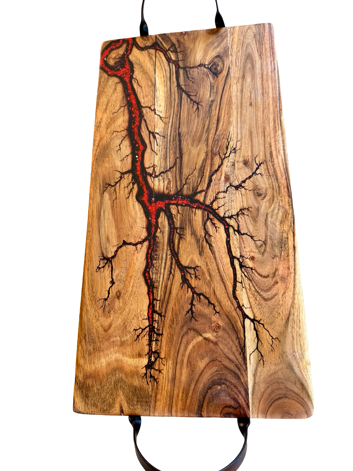 Deep sparkling red resin serving board, luxury Australian-made hardwood board, Australia